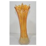 Marigold carnival glass 11" vase