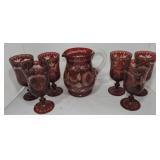 Red Bohemian cut to clear pitcher and