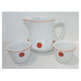 Hall China Red Dot room service pitcher and