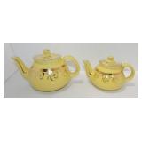 Hall China 4 cup and 2 cup New York canary teapots