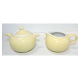 Hall China canary yellow morning set cream & sugar