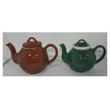 Hall China lot of 2 French teapots with infusers,