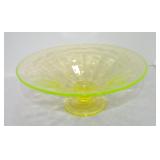 Vaseline Uranium glass fruit comport, 9 1/2",