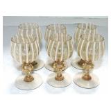 Murano set of 6 - 3" wine goblets