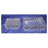 American Fostoria cigarette box and rectangular