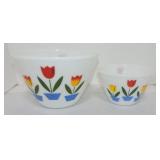 Fire King lot of 2 Tulip bowls