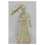 Figure of lady with umbrella, 19"
