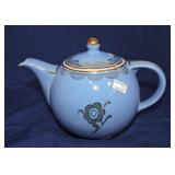 Hall China Globe teapot, cadet with standard