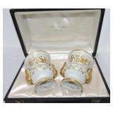 French LeTallee pair of 3 1/2" porcelain urns,