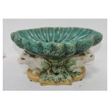 Contemporary majolica rabbits table center