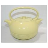 Hall China twin spout teapot, canary