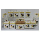 Japan Rooster & Roses 11 pc spice set