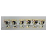 Japan Rooster & Roses set of 6 egg cups