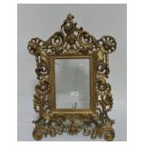 Cast iron picture frame with cherubs, 14"h,