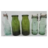 Lot of 5 glass bottles/jars