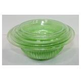 Green depression 4 pc mixing bowl set