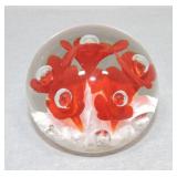 Bob and Maude St. Clair red floral paperweight