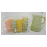 MCM pitcher and set of 6 and set of 2 tumblers