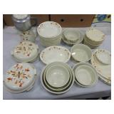 Hall China Autumn Leaf lot of 53 pcs, various