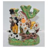 Staffordshire style spill vase, 7"