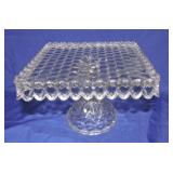 American Fostoria square cake stand