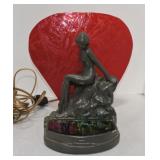 Art Nouveau nude lady lamp, 10 1/2"