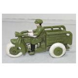 Cast iron Harley Davidson motorcycle truck, 4"