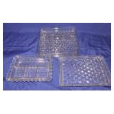 American Fostoria lot of 3 square/rectangular