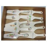 Lot of 10 cake servers by Harker, Oven Serve, and