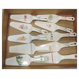 Lot of 10 cake servers by Harker, Oven Serve, and