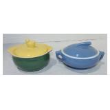 Hall China lot of 2 individual casseroles