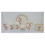 Harker Pottery Deco Dahlia lot of 7 pcs