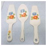 Harker Pottery Jewel Weed lot of 2 cake servers &