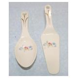 Universal floral cake server and spoon