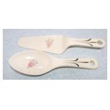 Universal floral cake server and spoon