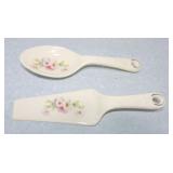Harker Pottery Fluffy Rose spoon and cake server