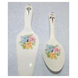 Harker Pottery floral cake server and spoon
