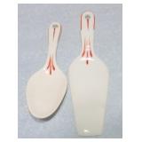 Harker Pottery cake server and spoon with