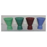 Harlequin lot of 4 double egg cups,