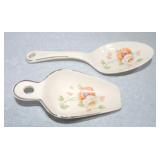 Harker Pottery scoop and spoon with floral motif