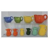 Stangl lot of 10 creamers and pitchers