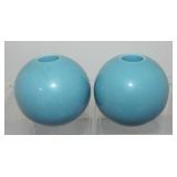 Turquoise pair of candle holders