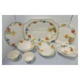 Harker Pottery floral lot of 10 pcs, various