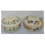 Hall China lot of 2 casseroles