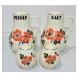 Hall China Red Poppy lot of 2 pair of shakers,