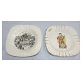 HLC lot of 2 ashtrays