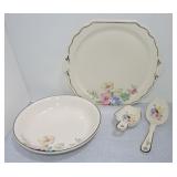 Harker Pottery cake plate, pie plate, scoop,