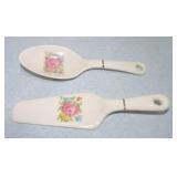Oven Serve Petit Point cake server and spoon