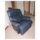 Blue leather La-Z-Boy recliner