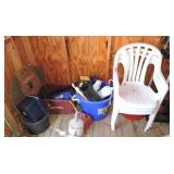 Lot of assorted items: stacking chairs,